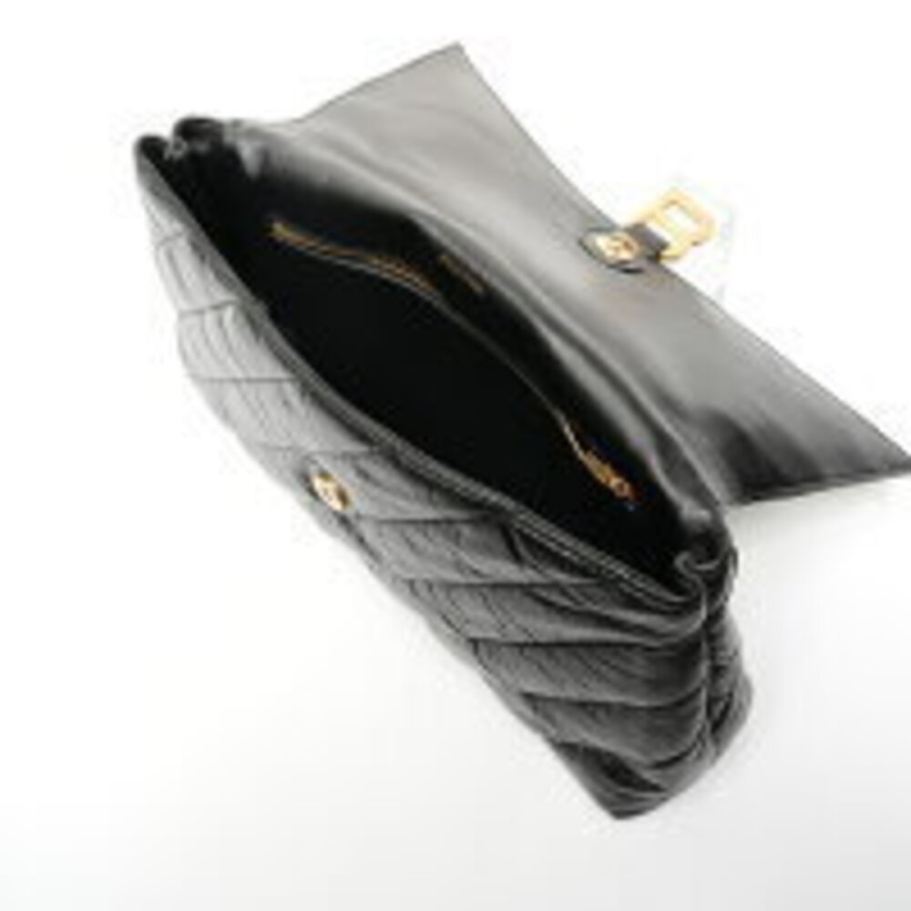 Balenciaga Leather Crushed Clutch Bag Black - Picture 11 of 11
